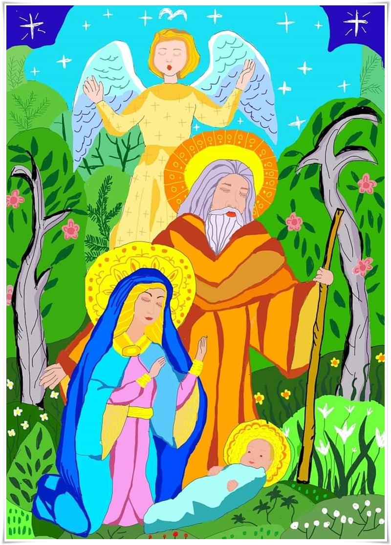 Рождество Христово, дигитална живопис, Никола Кацарски